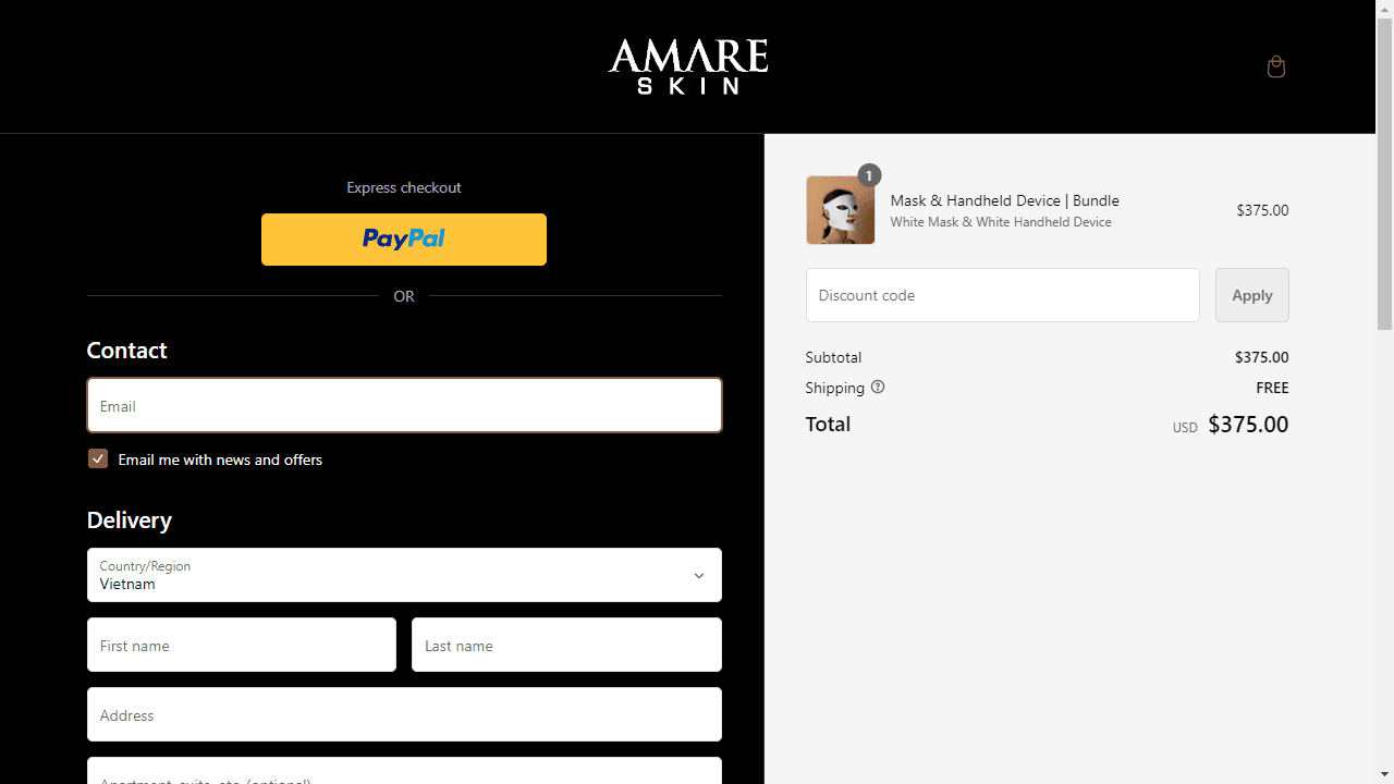 How to apply Amare Skin coupon code
